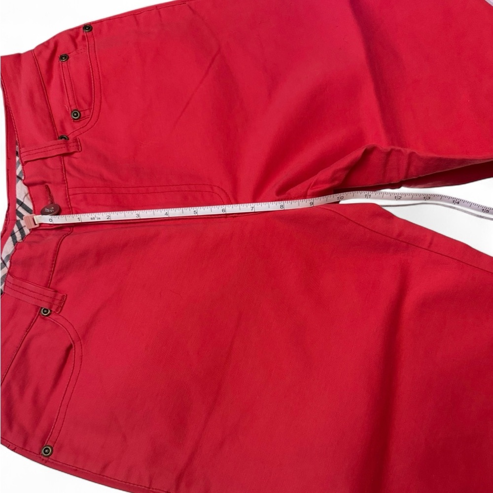 Burberry Red Pants with Signature Check Waistband - Picture 7 of 15